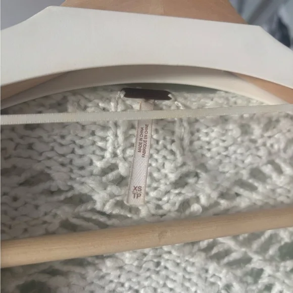 Free People Cream Open-Knit Ruffle Cardigan - Picture 4 of 4